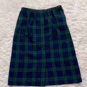 Pendleton vintage Green and Blue Plaid Pencil Skirt
